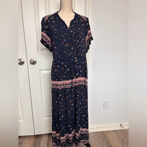 Navy Blue Boho Maxi Dress by Knox Rose